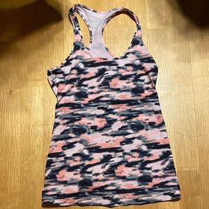 lululemon athletica Pink and Black Camo Tank Top